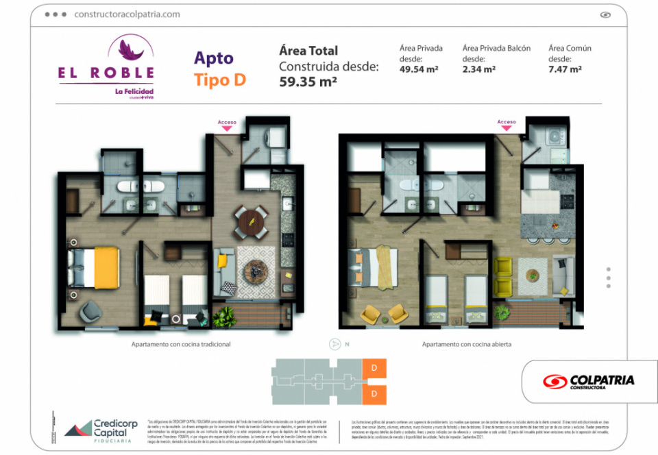 Aptos El Roble Bogotá La Felicidad