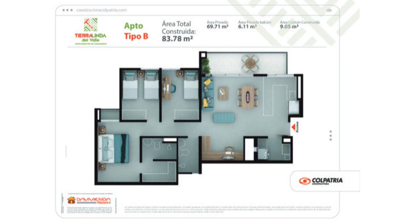 Apto Tipo B Combo Obra Gris