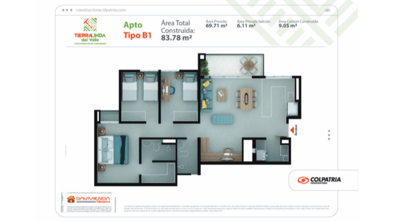 Apto Tipo B1 Combo Obra Gris